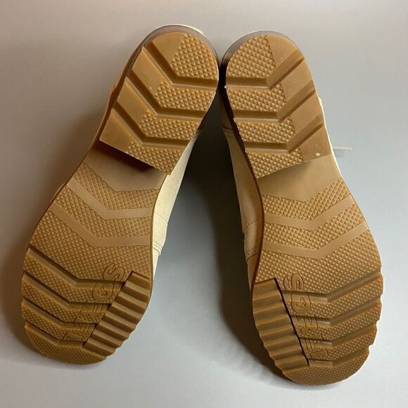 Sorel Cate Lace Ankle Boots Block Heel Natural Tan - Picture 5 of 5